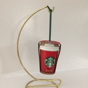 Starbucks Ornament Mini Travel 2015 Red Cup  NWT